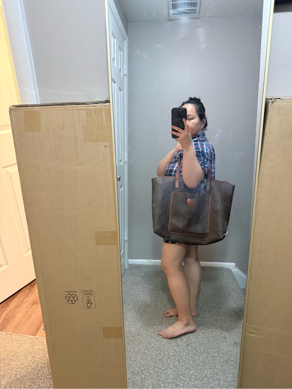 Vintage Celine brown Macadam canvas tote bag - Picture 10 of 10